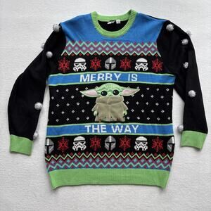 Star Wars Licensed‎ Unisex Ugly Christmas Sweater Adult Small Medium Yoda Warm